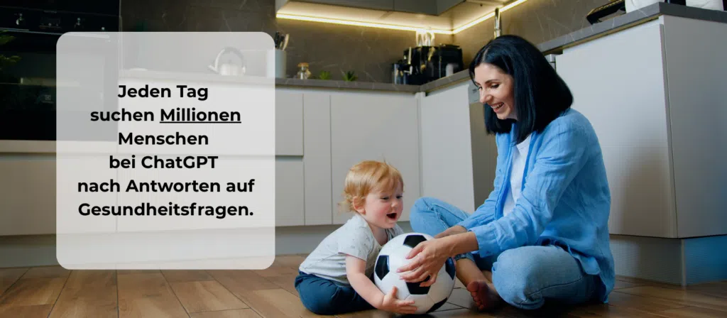 Mutter nutzt ChatGPT für Gesundheitsinformationen und Gesundheitsfragen im Familienalltag.
